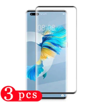 3Pcs Full Glue Protective Tempered Glass Accessories for Huawei Mate 40 40pro Mate40 Pro Full Curved Screenprotector