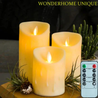3Pcs Flameless Flickering Led Candles Light WIth Remote Control Tealight Led Battery Candles Lamp Home Decor for Home Wedding