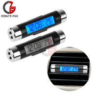 2 in 1 Car Digital LCD Clock/Temperature Display Electronic Clock Thermometer Car Digital Time Clock Car Accessory