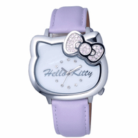 HELLO KITTY 凱蒂貓愛戀經典造型手錶-紫x銀/35mm