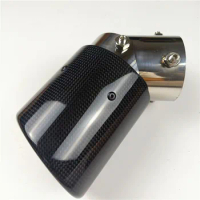 1 Piece Car Accessories Crimping Glossy Adjustable Carbon Fiber+Stainless Steel For Akrapovic Exhaust Pipe Muffler Tip
