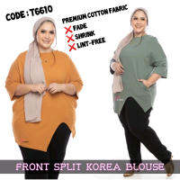 {Ready Stock}Plus Size Fashion Blouse Muslim Muslimah Premium Cotton Plain Shirt Tops#T6610