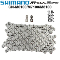SHIMANO DEORE CN M6100 XT M8100 SLX M7100 DEORE M6100 Chain 12s MTB Bicycle Chain 116L 124L 126L 118/126 Link WITH QUICK LINK