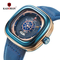 Mens Watches KADEMAN 2020 Top Brand Luxury Waterproof Date Square Quartz Watch Men Fashion Leather Sport Clock Relogio Masculino