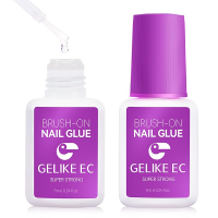Gelike EC Gel Nail Glue UV Light: 2PCS 6 in 1 Adhesive Gel Strong Nail Glue for Press On Nails Nail