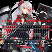 Game Azur Lane Prinz Eugen Cosplay Keycap Anime Prinz Eugen 108 Keycaps PBT Transparent Key Cap Comp