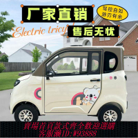 新能源 【1萬人收藏】新款電動四輪車全封閉新能源小型兩用女士成人孩子接送代步車云朵