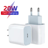 For iphonePD 20W USB Phone Charger Fast Charger for iPhone iPad Samsung OnePlus Wall Quick Charge Adapter TypeC Cable EU/US Plug