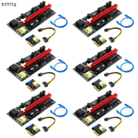 6PCS PCIE Riser NEW VER009S 009S Riser PCI Express X16 Extender USB 3.0 Cable Cabo Riser For Video Card GPU Bitcoin Miner Mining