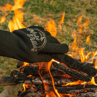 牧高笛精致露營戶外耐高溫功能手套露營工作防滑隔熱針織長款手套