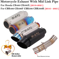 For Honda CBR500 CBR500R CB500F CB500X CB400 CBR400 2016 - 2021 2022 Motorcycle Exhaust Escape Modified Muffler Middle link Pipe