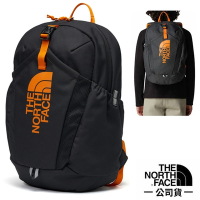 【The North Face】童 MINI RECON 抗撕裂多功能耐磨減震後背包19.5L.上學書包_52VX-AOX 瀝青灰/錐體橙 N
