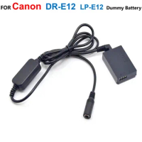 12V-24V Step-Down Power Cable+DR-E12 DC Coupler LP-E12 Fake Battery Adapter For Canon EOS M M2 EOS-M50 EOS M10 M50 M100 Camera