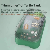 Aquarium turtle special breeding box creative landscaping turtle tank with filter, atomizer, backlight, aquarium accessories220V