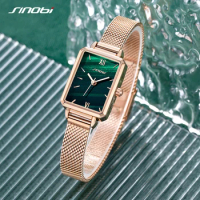Sinobi Fashion Green Dial Woman Watches Hot Sales Rectangle Elegent Women Quartz Wristwatches Female Clock Relogio Feminino