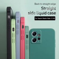 Original Liquid Silicone Case For Xiaomi Redmi Note 12 Note 12 Turbo Note 12 Pro Soft Cover Lens Protect Shockproof Coque