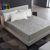 Waterproof Quilted Mattress Cover Solid Color Mattress Protector Cover Moisture-proof King Queen Size Soft Bed Pad Cover