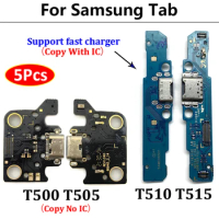5Pcs，Tested USB Charging Plug Connector Board Flex Cable For Samsung Tab A7 10.4 2020 T500 T505 / Tab A 10.1inch 2019 T510 T515