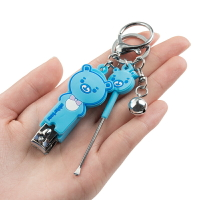小熊指甲刀鑰匙扣掛件創意個性挖耳勺車鑰匙鏈圈環男女士包包掛飾