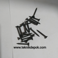 Sekrup Gypsum Hitam 6 x 1.5 Inchi Sekrup Kayu 4 Cm 20 Pics Depok