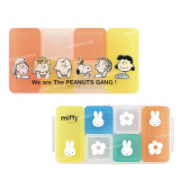 【小禮堂】透明六格食物保鮮盒 - 角色款 史努比 Miffy(平輸品)