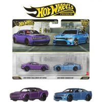 Hot Wheels Premium 2 Pack 2018 Dodge Challenger SRT Demon Vs 2015 Dodge Charger SRT Mobil Balap