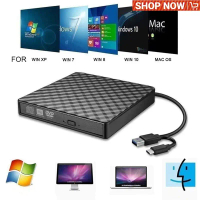เครื่องเล่น dvd player USB 2.0(รองรับทั้งPC Mac) DVD อ่านเขียน CD/DVD-RW DVD-ROM ดีวีดี พกพา Externa