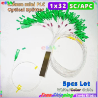5pcs FTTH Fiber Optic Splitter 1x32 SC/APC colored fiber 1*32 FBT Optical Coupler SC APC 1/32 Splitter mini 0.9mm PLC Splitter