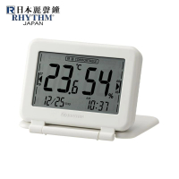 日本麗聲-LCD 溫旅行溫濕度計鬧鐘 折疊式設計 9YYA67RH08 高精度電子顯示鐘 日曆 時間 方便收納  