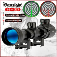 Bestsight 3-9x40 EG Rifle Scopes Hunting Sights Red and Green Light Reticle Optical Scope miras de r