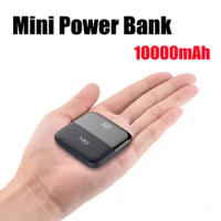 Mini Power Bank 10000mAh Digital Display Power Cell Phone External Battery Portable Charger Auxiliary Battery Small Powerbank