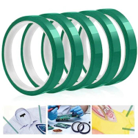 High Temperature Tape Heat Resistant Tape Heat Transfer Tape Fit For Sublimation No Residue 10Mm X 33M 108Ft (Green-5 Roll)