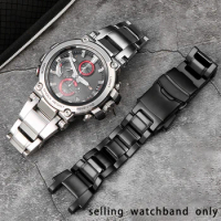 Fine steel watch strap for Casio G-Shock metal wristband MTG-B1000 solid steel strip stainless steel watchband folding buckle