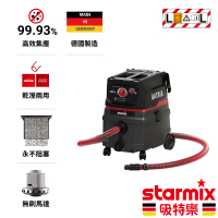 【Starmix 吸特樂】頂配款無線半自動電磁脈衝清潔乾溼吸塵器 有電池和充電器(ISC L 36-18V)