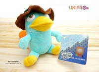 UNIPRO 迪士尼正版 飛哥與小佛 鴨嘴獸 泰瑞鴨 特務P 絨毛娃娃 玩偶 吊飾 手機防塵塞 2款