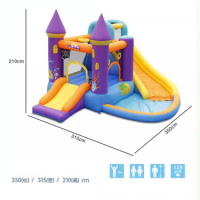 Halloween Trampoline Inflatable Castle, Indoor and Outdoor Small Children's Playground, Net Protection, Water Slide Play