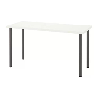 LAGKAPTEN/ADILS 書桌/工作桌, 白色/深灰色, 140 x 60 公分