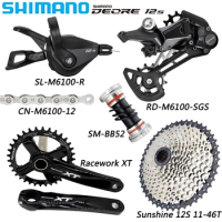 SHIMANO Deore M6100 12 Speed Groupset 12v Derailleurs Racework XT Crankset CN-M6100 Chain 46T/50T/52T Cassette for MTB Bike