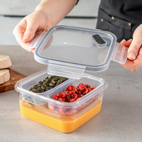 《MasterClass》EcoSnap方形3格可微波便當盒(800ml) | 環保餐盒 保鮮盒 午餐盒 飯盒
