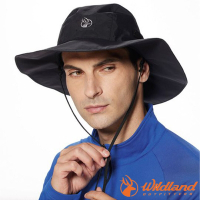 荒野 WildLand 極限款_登山超輕抗UV防水透氣大盤帽子.圓盤帽.牛仔帽_黑