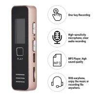 Mini Digital Voice Recorder Audio Sound Recording Player Mp3 Playback Built-in Speaker Music Playing