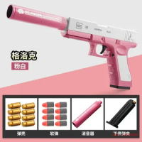 M1911 Glock Soft Bullet Toy Gun Foam Ejection Toy Foam Darts Christmas Gift Airsoft Gun With Silencer For Kid Adult New 6+