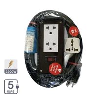 บล็อคยาง 2x4 พร้อมสายไฟ VCT 3x1 รุ่น S-265 ขนาด 5 เมตร น้ำตาล