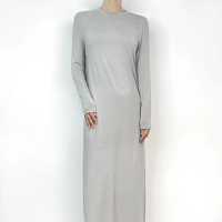 Pakaian Wanita Muslim, Gaun Leher Bulat, Abaya, Gaun Panjang Dalaman Selesa kebarung  ibu  dan  anak