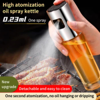Olive Oil Atomization Spray Bottle,Kitchen Air Fryer Spray Bottle,Barbecue Glass Cooking Oil Leak-Proof Oil Bottle M9195