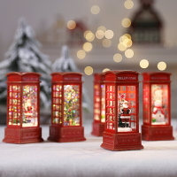 圣誕節LED雪人火焰燈布置道具咖啡廳KTV場景裝飾電話亭小油燈擺件