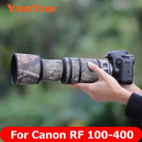 For Canon RF 100-400mm F5.6-8 IS USM Waterproof Lens Camouflage Coat Rain Cover Lens Protective Case Nylon Guns Cloth 100-400