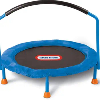 Baby Exercise Toys Gift, 36" Foldable Kids Trampoline Indoor Toddler Fitness Jumping Trampoline Adjustable Upgraded Armrests