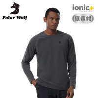 【Polar Wolf】男 銀纖維抗菌長袖上衣《蒼穹灰》PW17003/ Ionic+/透氣快乾/抑臭/抗UV(悠遊山水)