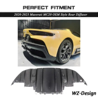 Car Accessories OEM Style Dry Carbon Fiber MC20 Rear Bumper Diffuser Fit For 2020-2023 Maserati MC20 Rear Diffuser Tuning Trim